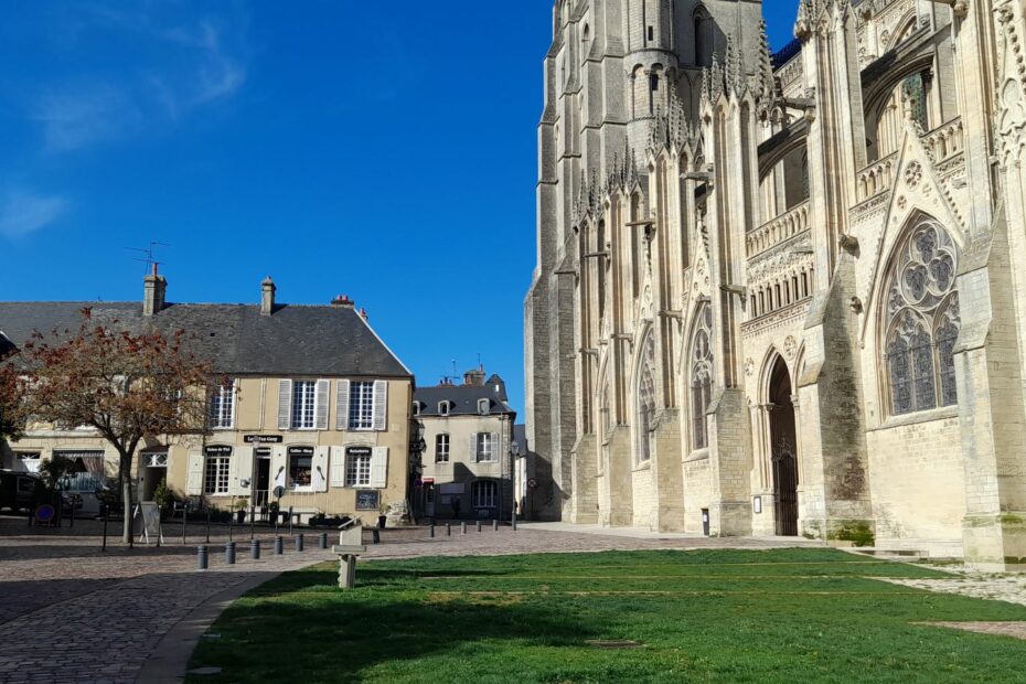 Side of the cathedral of Bayeux, Normandy