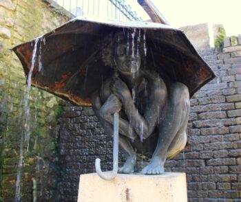 Fountain in Jardin du Tripot in Honfleur