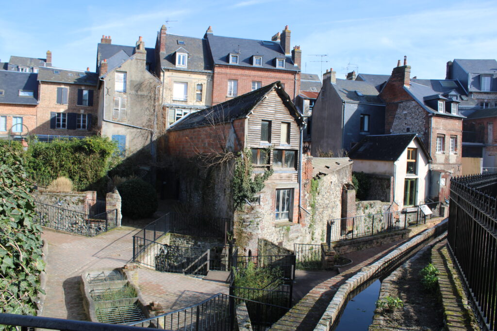 Houses in Jardin du Tripot in Honfleur, Normandy