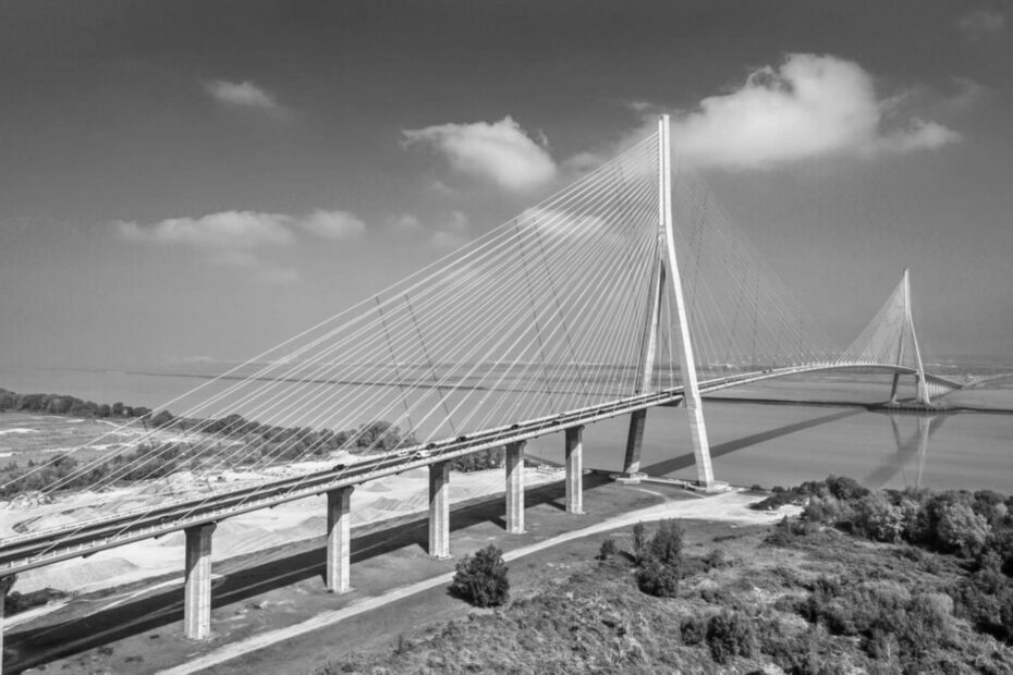 Normandy bridge connecting Honfleur to Le Havre, Normandy