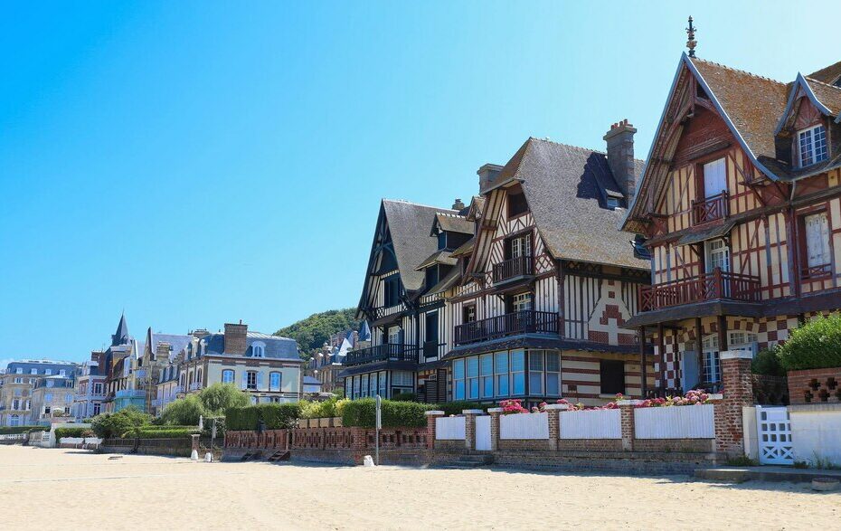 Villas along the beach in Deauville, Normandy