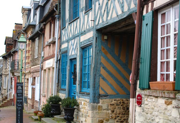 Typical Norman half-timbered houses of teh Pays d'Auge