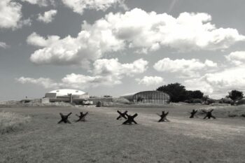 Utah Beach Museum and some German beach obstacles