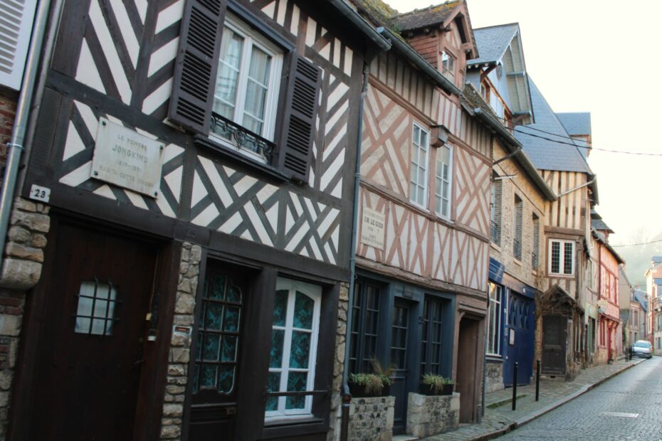 Half timbered houses in Honfleur, Normandy