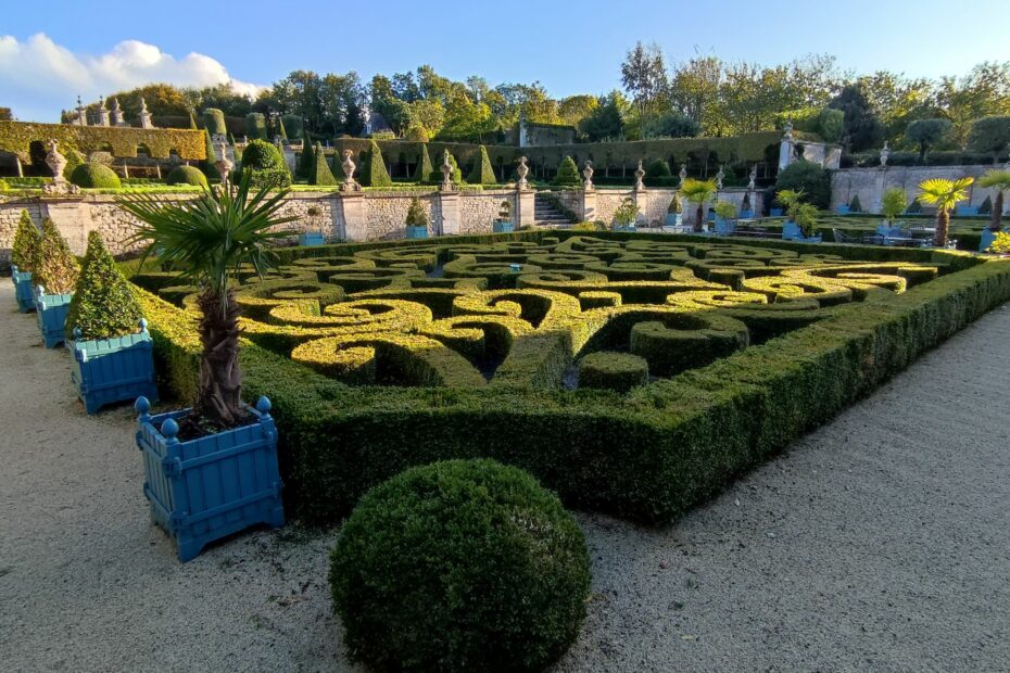 Parterre de broderie by Claude Mollet at Jardins de Brécy close to Bayeux in Normandy