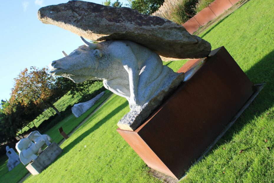 The park of sculptures in Cerisy-la-Forêt, Normandy