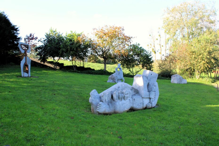 Sculpture of the Hungarian Beata Rostas in the park of sculptures of Cerisy-la-Forêt, Normandy