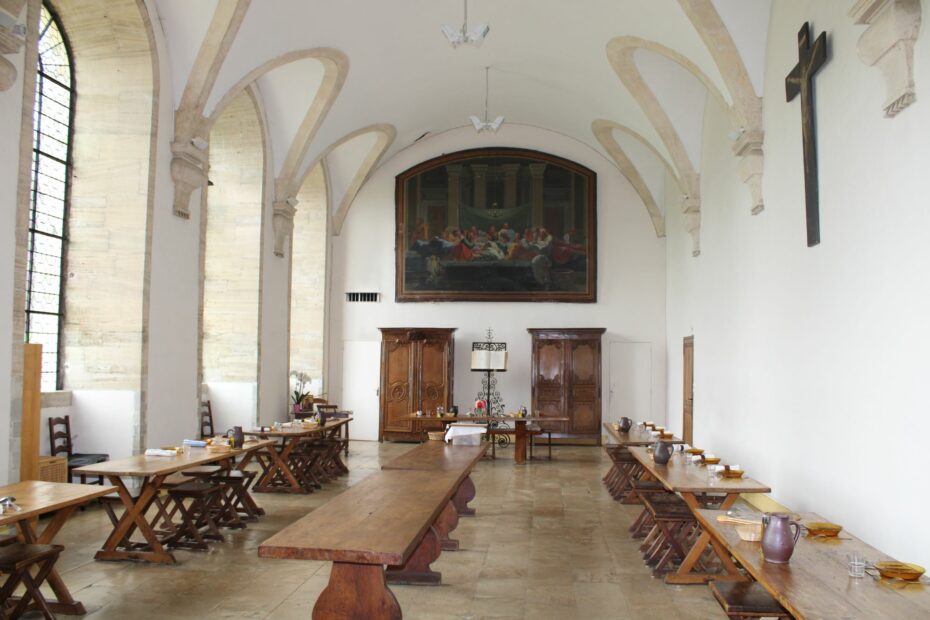 The refectory at Juaye Mondaye abbey, Normandy