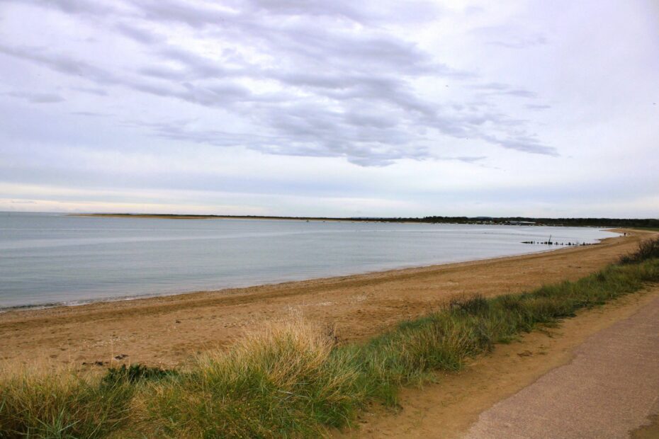 Towards the Pointe du Siège by the beach in Ouistreham, Normandy