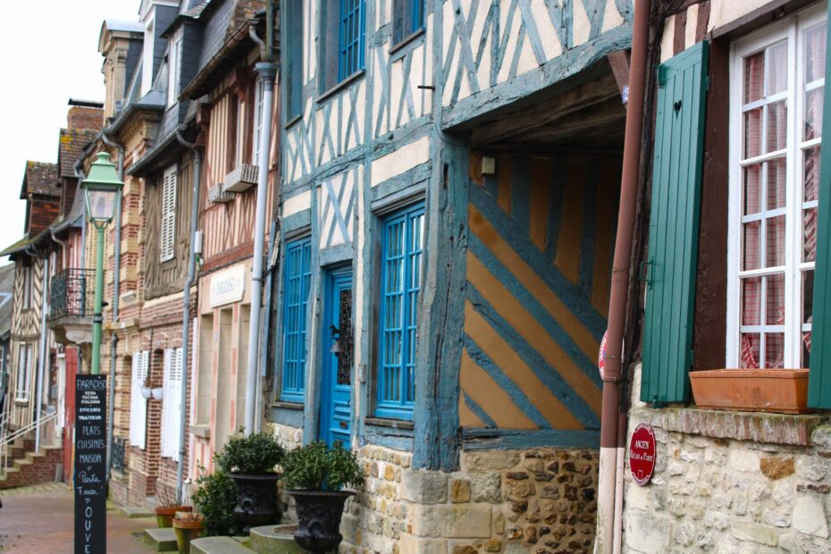 Traditional houses in Beaumont en Auge, Normandy