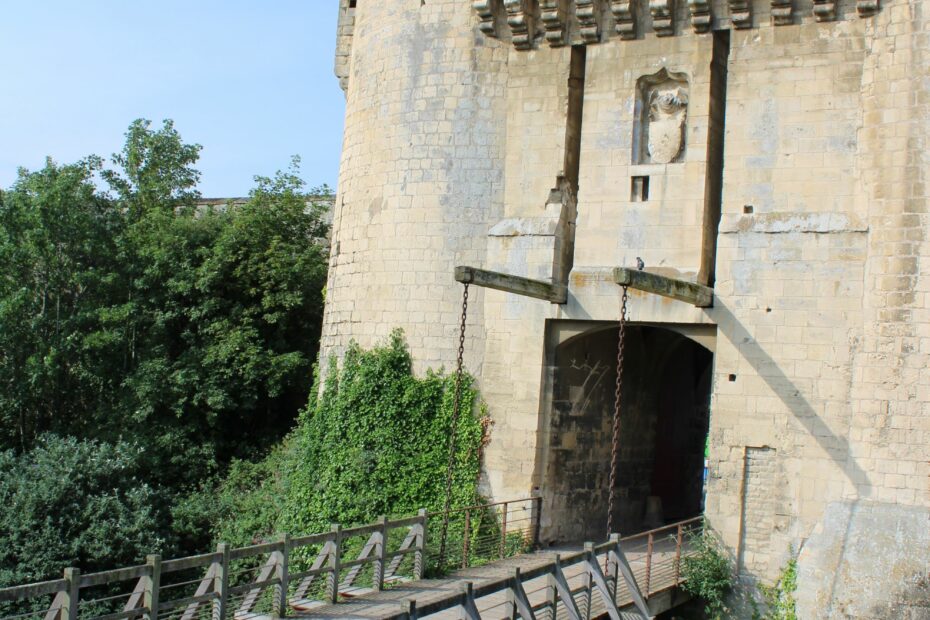 A drawbridge at the castle of Caen, Normandy