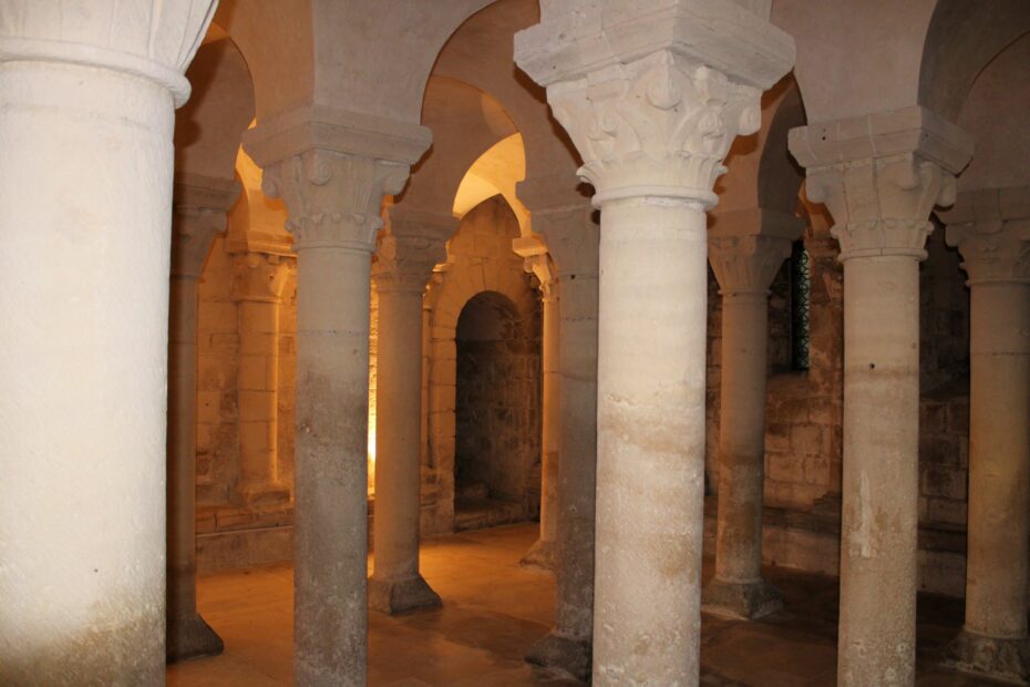 The crypt of the church of the Ladies' abbey of Caen, Normandy