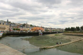 Crossing between Trouville and Deauville at low tide, Normandy