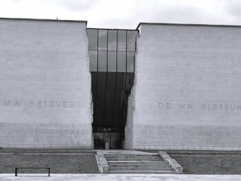 Entrance of the Memorial Peace Museum, Caen, Normandy