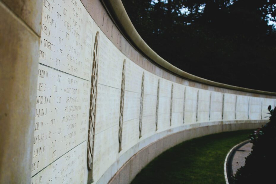 The Wall of the Missings, US cemetery, Omaha Beach, Normandy