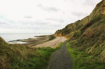 The beach of Longues-sur-Mer on Gold Beach, Normandy