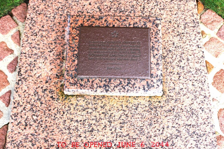 Time capsule at US cemetery on Omaha Beach, Normandy