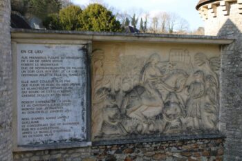 Arlette's fountain in Falaise, Normandy