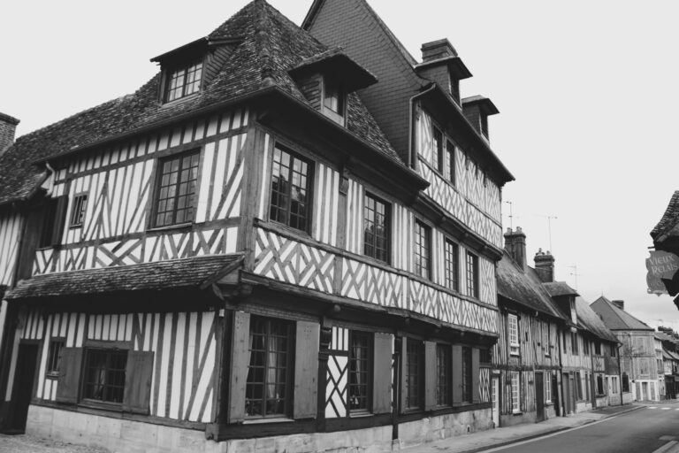 Half-timbered houses in Pont-L'Evêque, Normandy