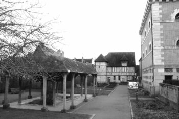 The wash-house and the medicinal plants garden of the Dominican convent in Pont-L'Evêque, Normandy