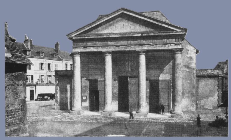 Greek porch of church Sainte-Catherine in Honfleur, Normandy