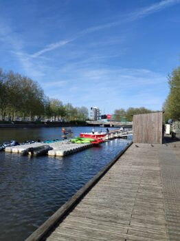 Water sports center at Rives de l'Orne in Caen, Normandy