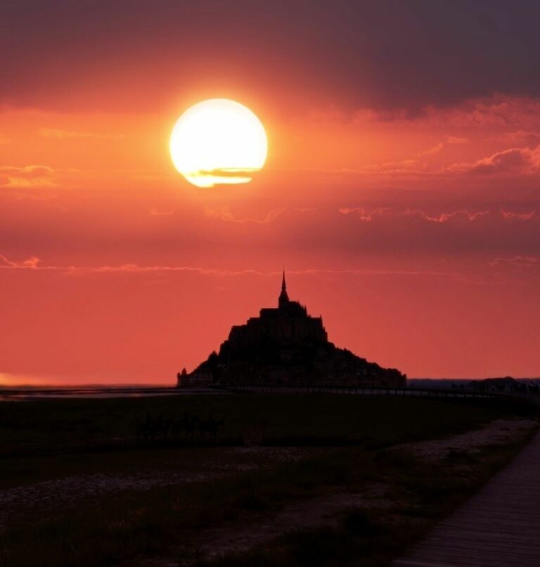 Mont Saint Michel at night, Normandy