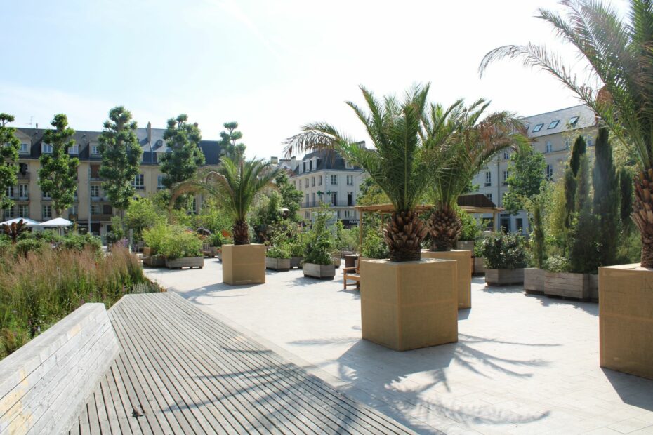 Place de la république in summer, Caen, Normandy